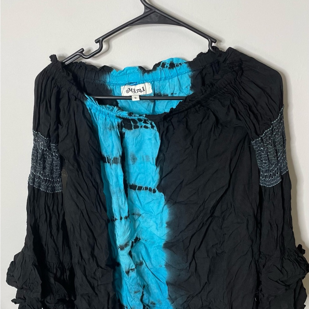 Mimi Off the Shoulder Smocked Blouse Top Peasant Small Excellent Condition